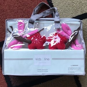 NEW Pink Butterflies Baby Crib Musical Mobile